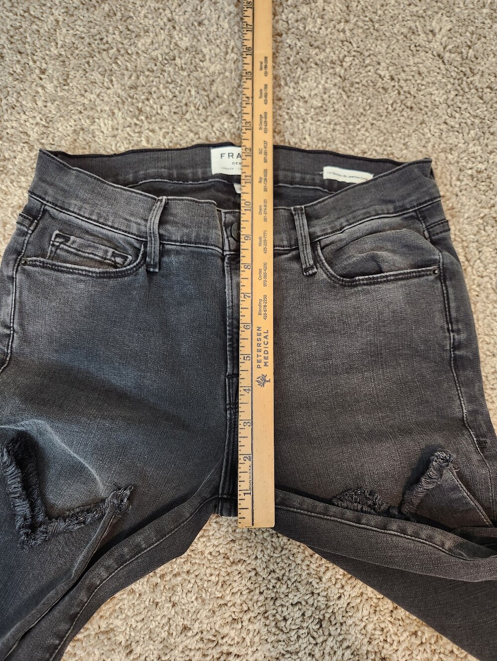 FRAME Le Skinny De Jeanne Crop Raw Triangle Hem Size 28 - Picture 8 of 9